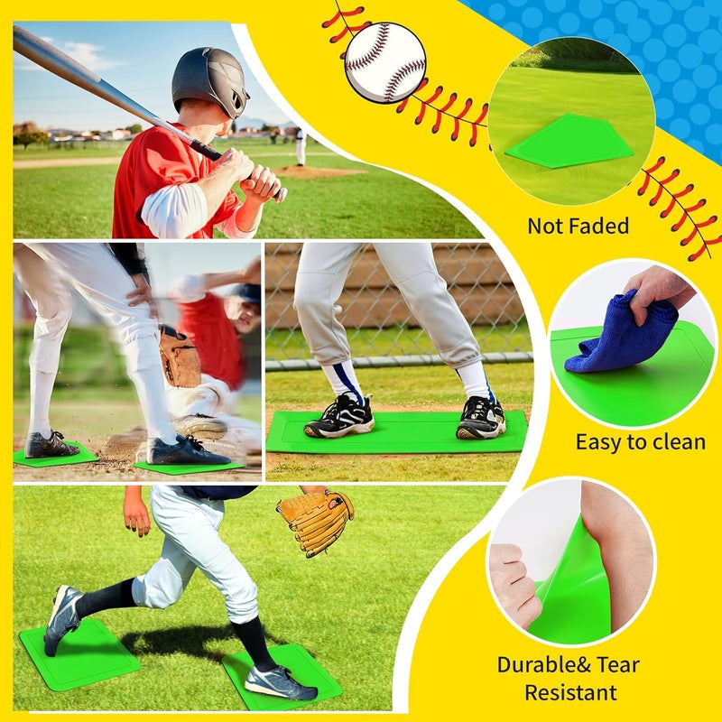 Lolyer Baseball Bases for Yard - 3 Throw Down Bases 1 Homeplate 1 Pitching Rubber with Baseball Bases Bag for Kids Practice, Rubber Bases for Kickball Baseball Play - Image 2